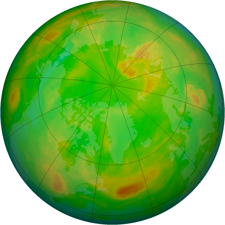 Arctic ozone map for 15 June 2002